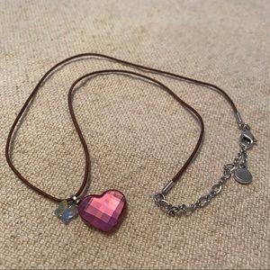 SWAROVSKI Pink heart butterfly crystal necklace